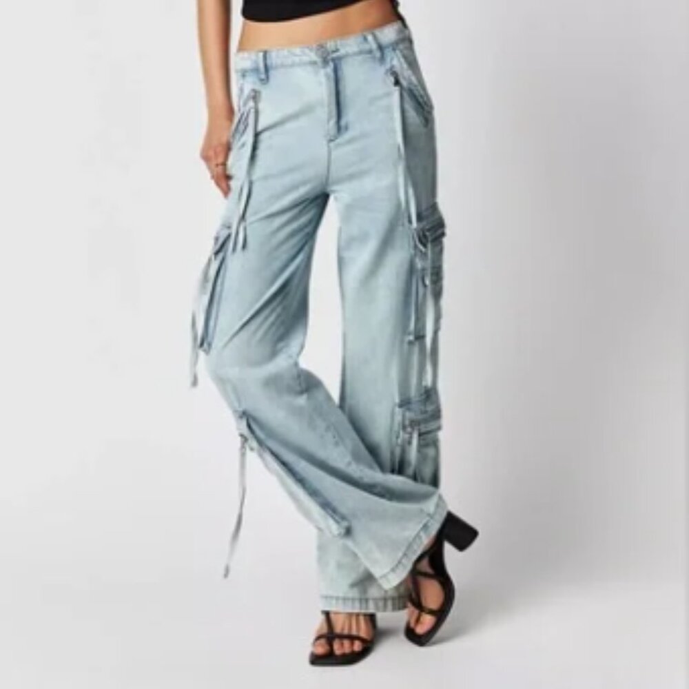 BLANK NYC Franklin Rib Cage Oversized Cargo Pockets Relaxed Jeans--NWT--28 - Picture 2 of 12